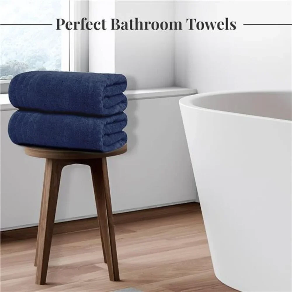 New Pack of 4 Extra Large Bath Towels 30 x 60 Inches, 100% Cotton,